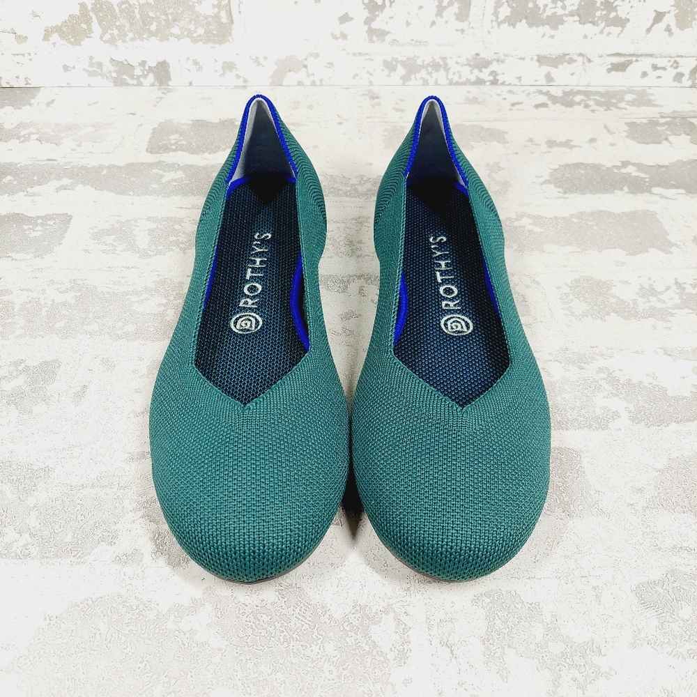 New Rothy's Retired Green Round Toe Comfort Flat Loafers D830 - Picture 4 of 8